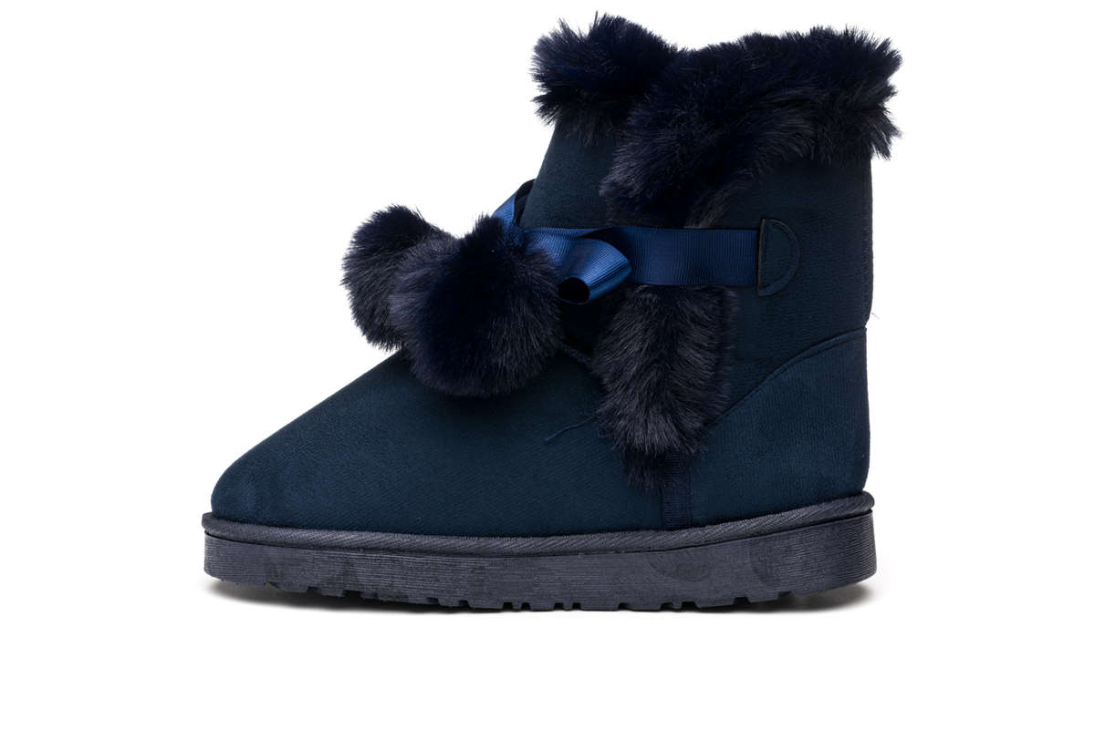 TTP Women's Suede Ankle Polar Boots with Ribbon Decor