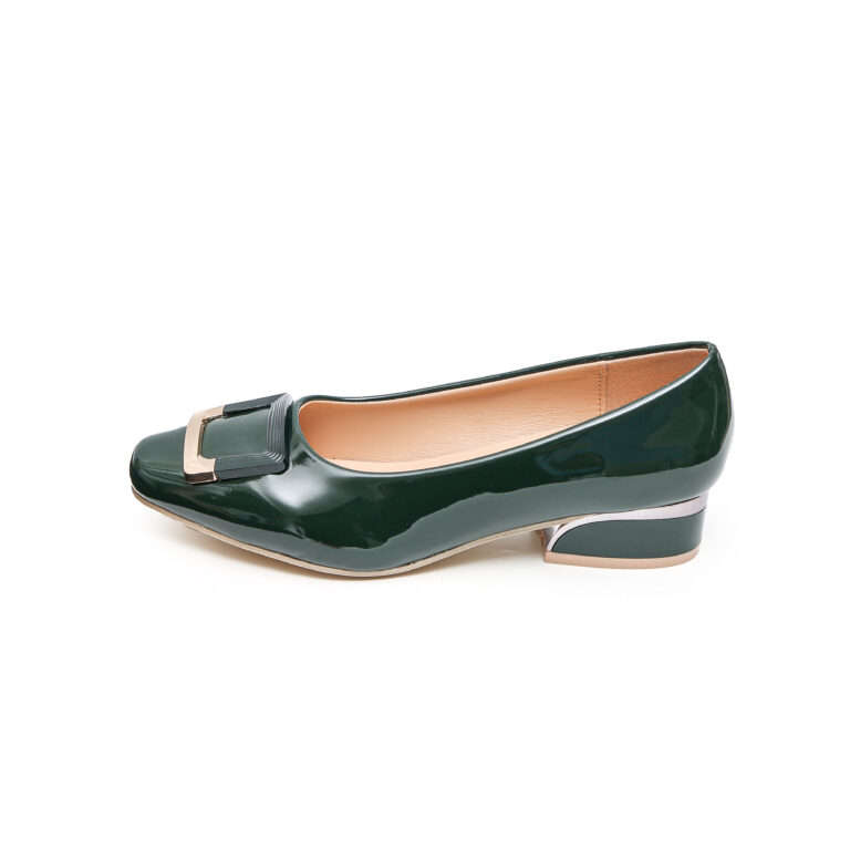 TTP Square Toe Patent Loafers with Square Decor JSF8