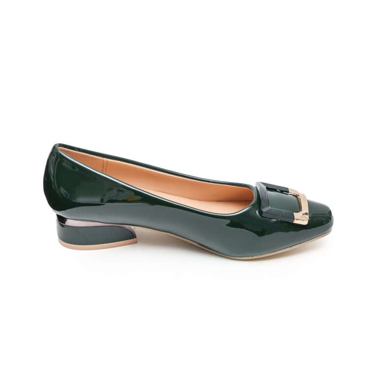 TTP Square Toe Patent Loafers with Square Decor JSF8