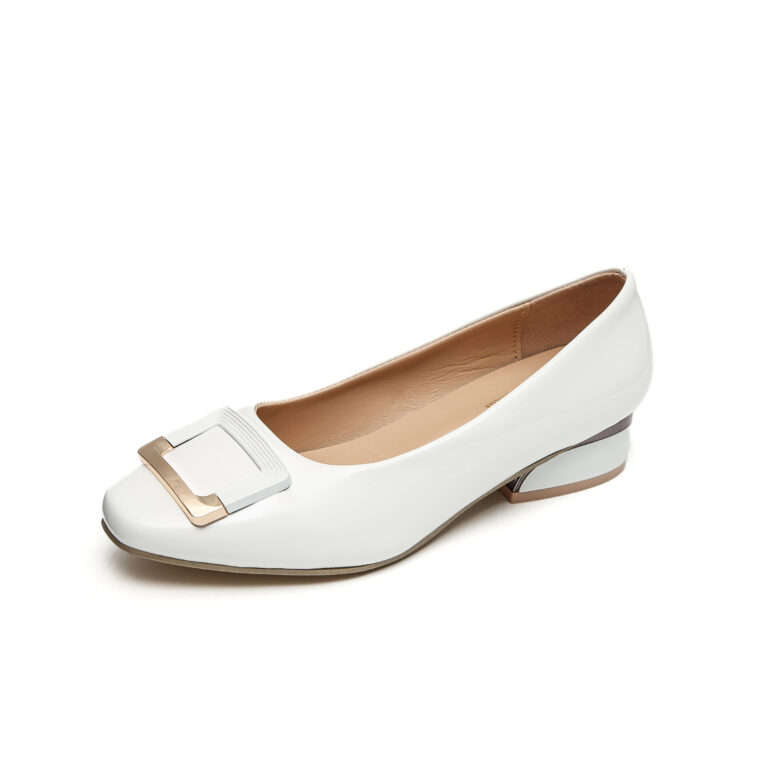 TTP Square Toe Patent Loafers with Square Decor JSF8