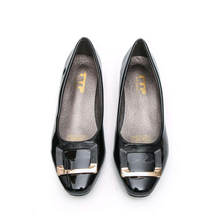 TTP Square Toe Patent Loafers with Square Decor JSF8