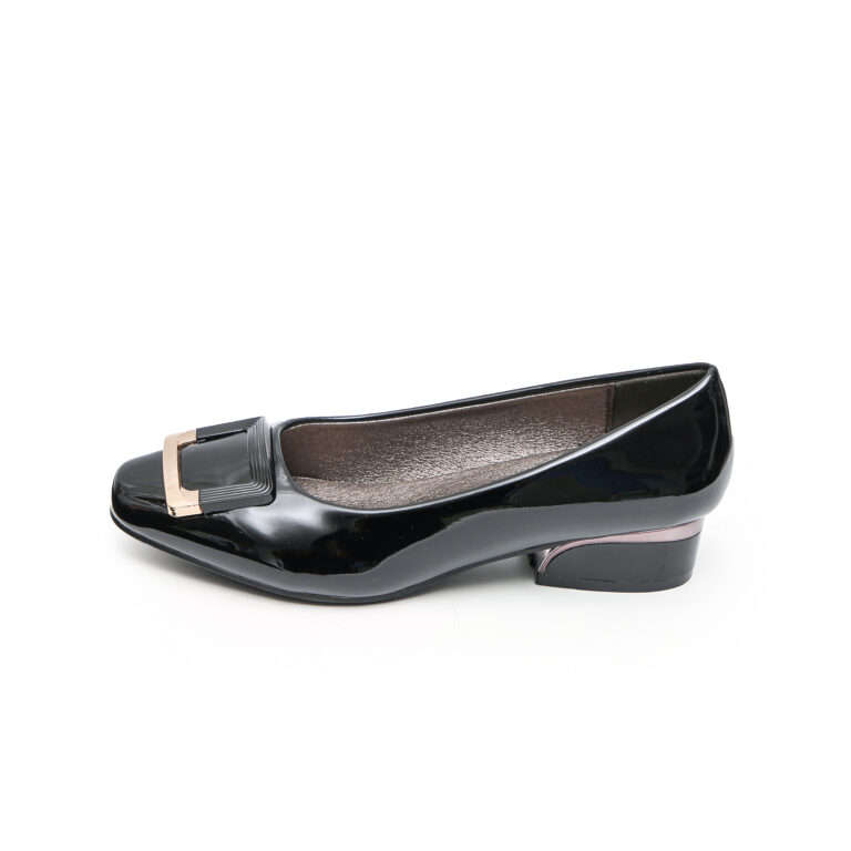 TTP Square Toe Patent Loafers with Square Decor JSF8