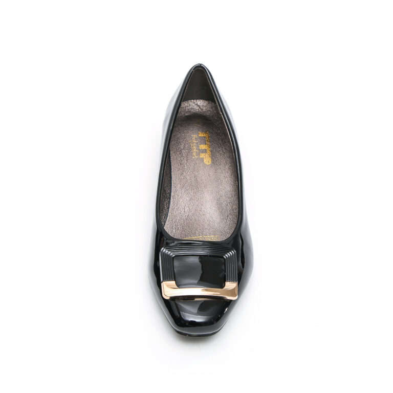 TTP Square Toe Patent Loafers with Square Decor JSF8