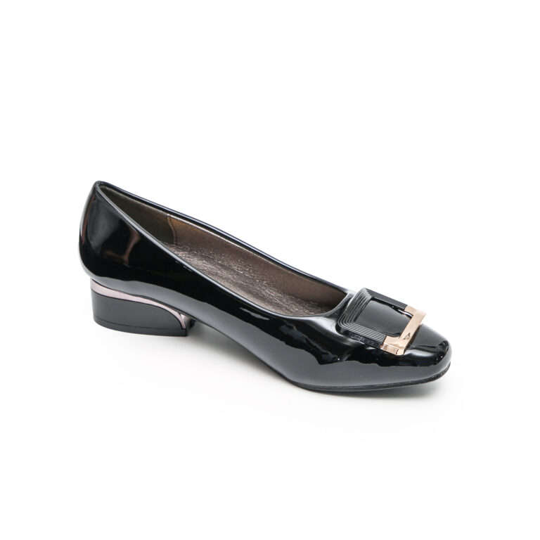 TTP Square Toe Patent Loafers with Square Decor JSF8