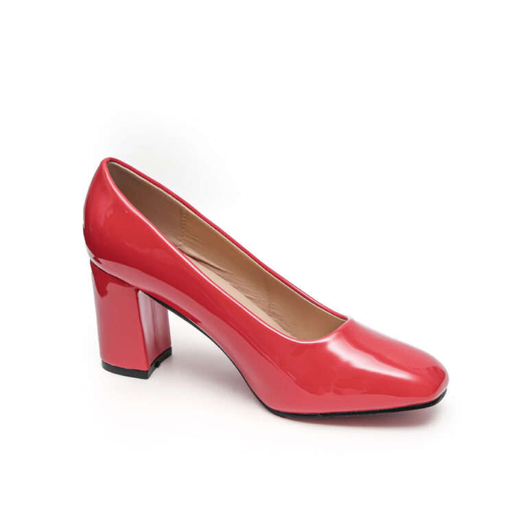 TTP Classic Patent Block Heel Slip on Courts JSF15
