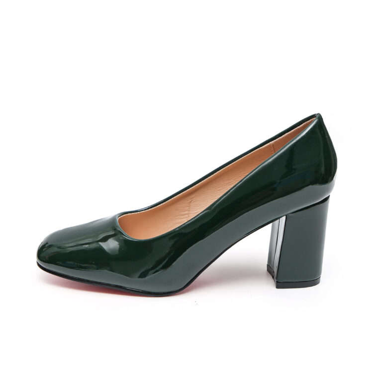 TTP Classic Patent Block Heel Slip on Courts JSF15