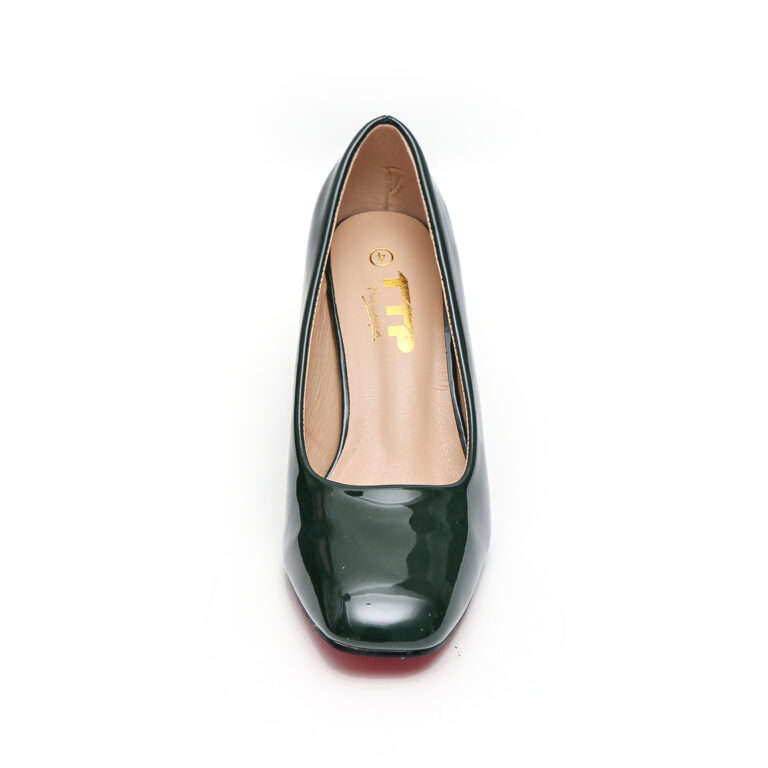 TTP Classic Patent Block Heel Slip on Courts JSF15