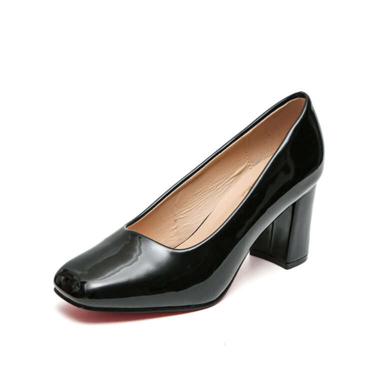 TTP Classic Patent Block Heel Slip on Courts JSF15