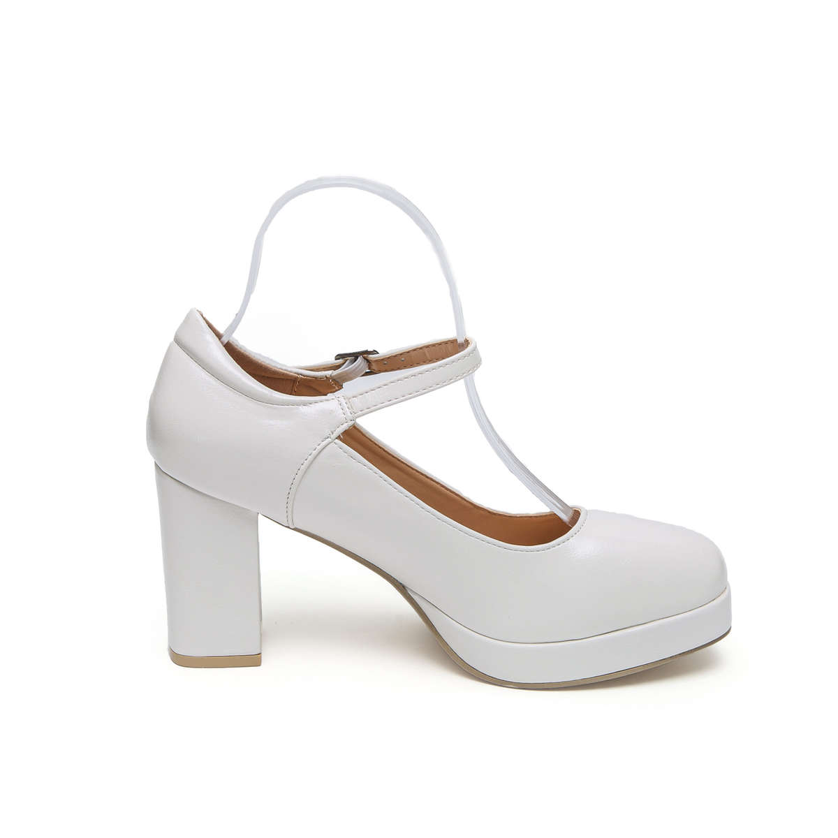 TTP Classic Block Heel Plarform High Heels with Ankle Strap JSF11