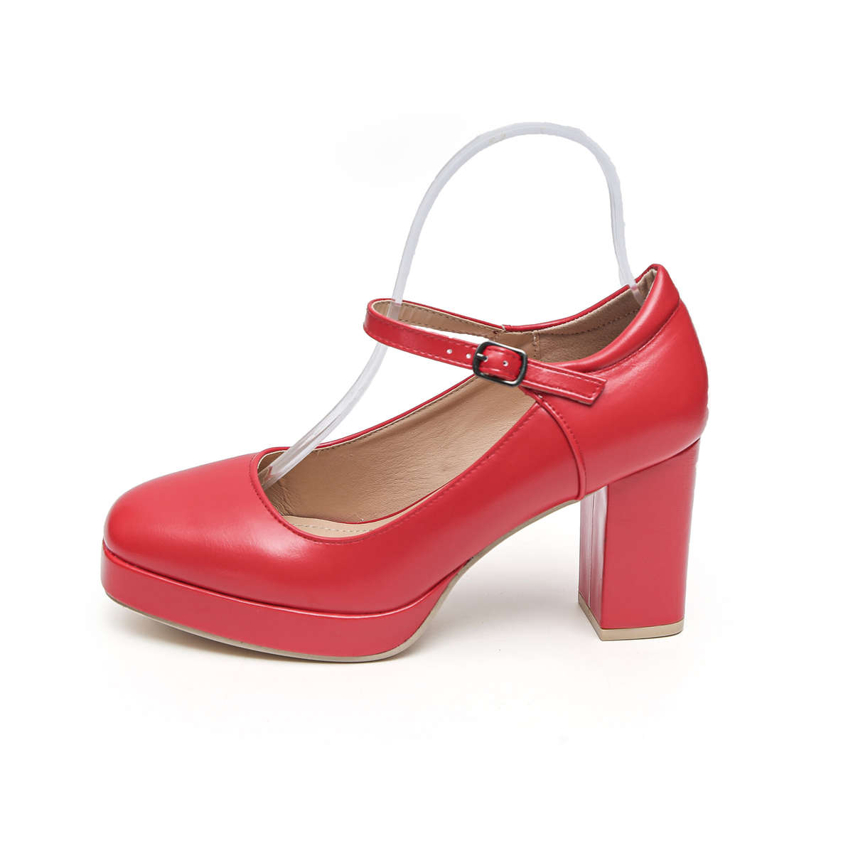 TTP Classic Block Heel Plarform High Heels with Ankle Strap JSF11