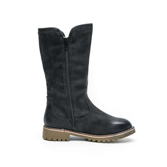 TTP Trendy Dual Side Zipper Mid Calf Boot with Fur Lining XB8226