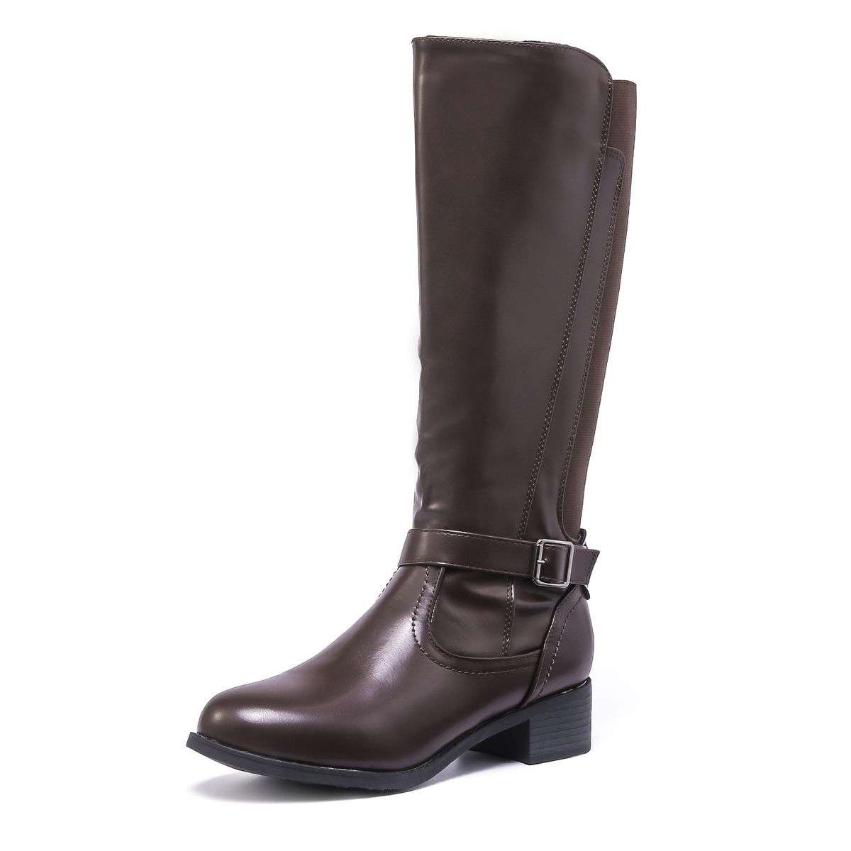 TTP Knee High Boot with Ankle Decor and Elasticated Back Shaft XB8227