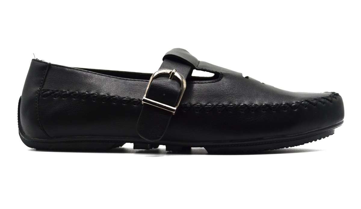 TTP Men's Buckle Moccasin with Cut out Details on Vamp