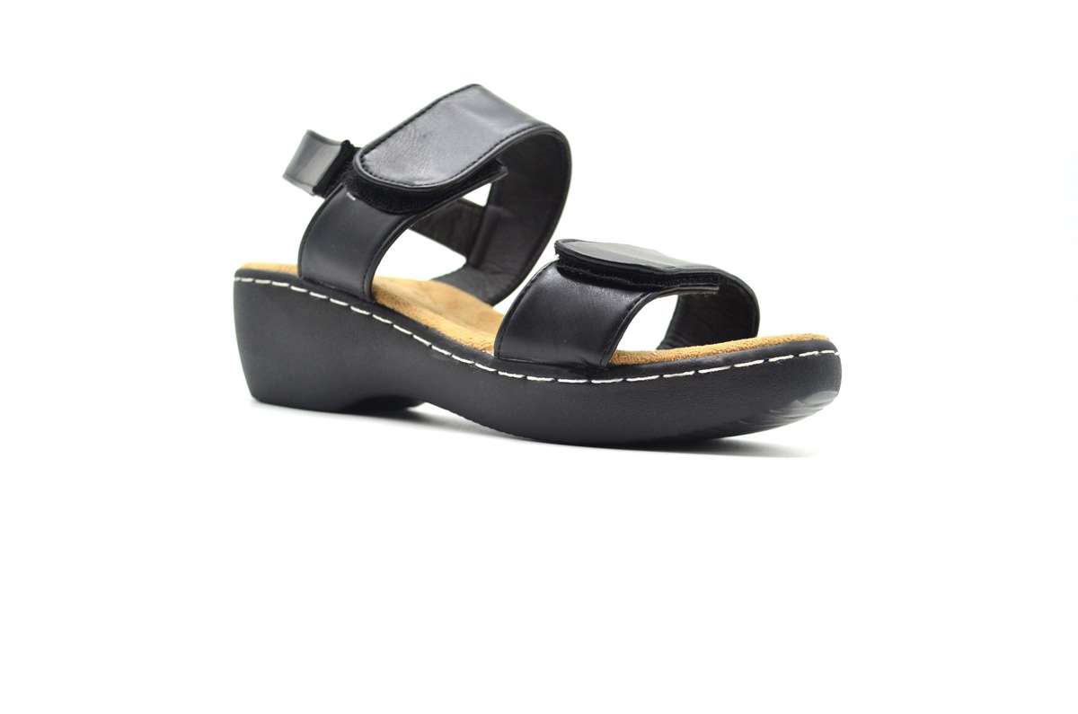 TTP Ladies Comfortable Dual Hook & Loop Strap Sandals CY1512