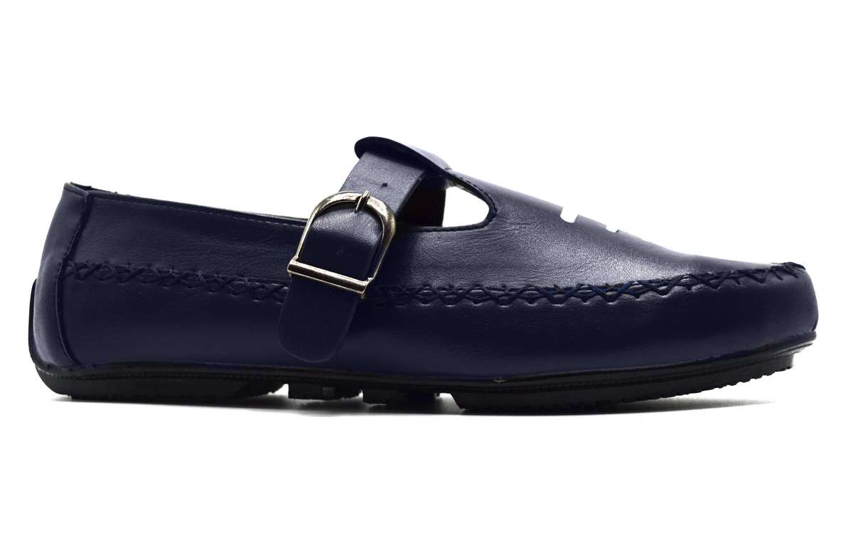 TTP Men's Buckle Moccasin with Cut out Details on Vamp