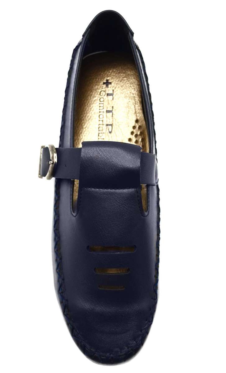 TTP Men's Buckle Moccasin with Cut out Details on Vamp