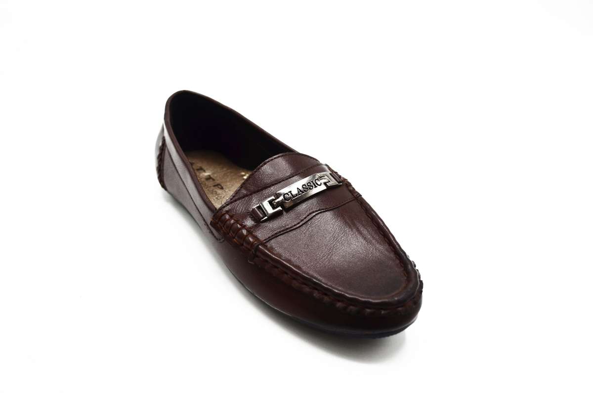 TTP Women's Moccasin with Metal Buckle Decor on Vamp