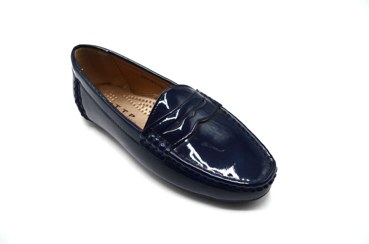 TTP Women's High Gloss Moccasin with Detailed Vamp