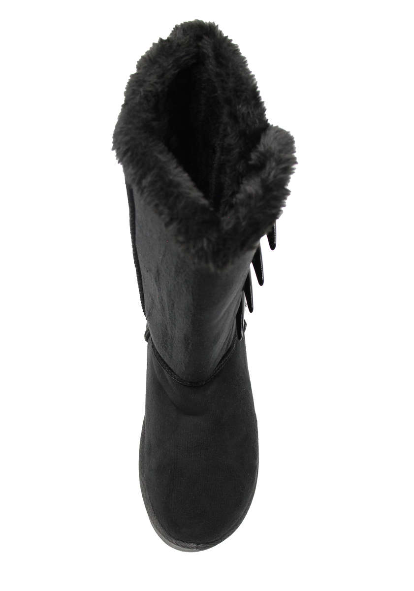 TTP Women's Suede Four Button Mid-Calf Polar Boots
