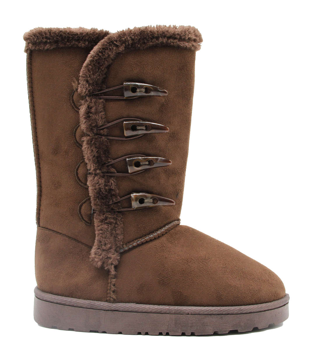 TTP Women's Suede Four Button Mid-Calf Polar Boots