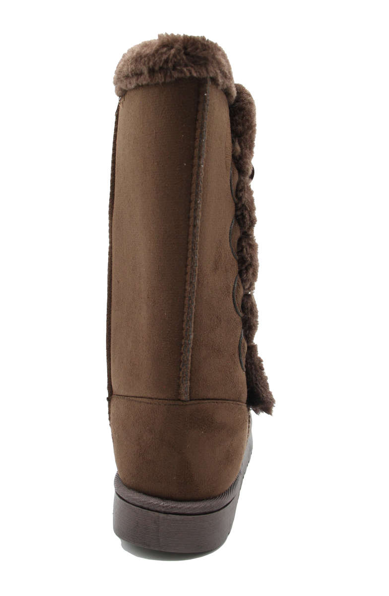 TTP Women's Suede Four Button Mid-Calf Polar Boots