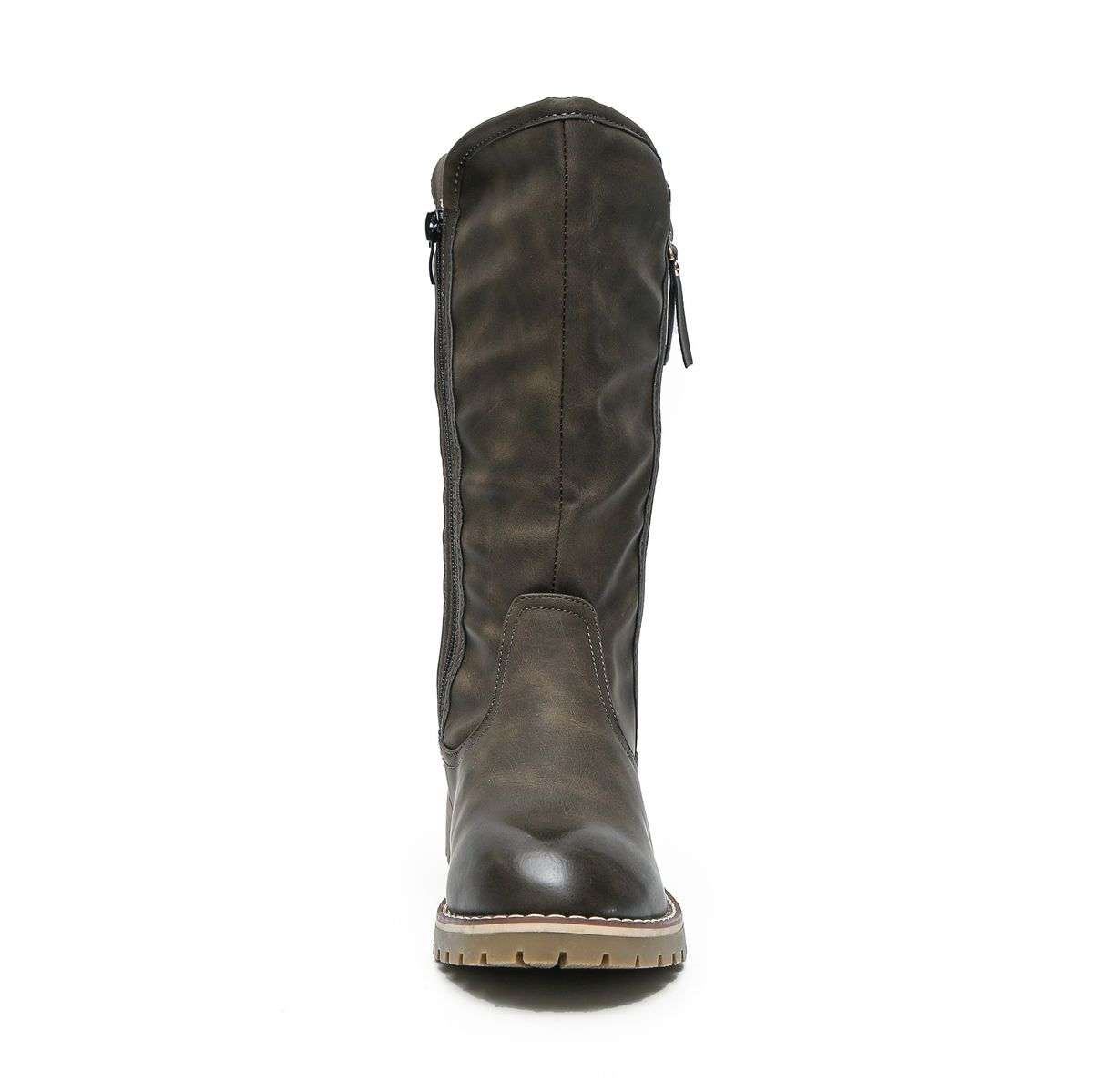 TTP Trendy Dual Side Zipper Mid Calf Boot with Fur Lining XB8226