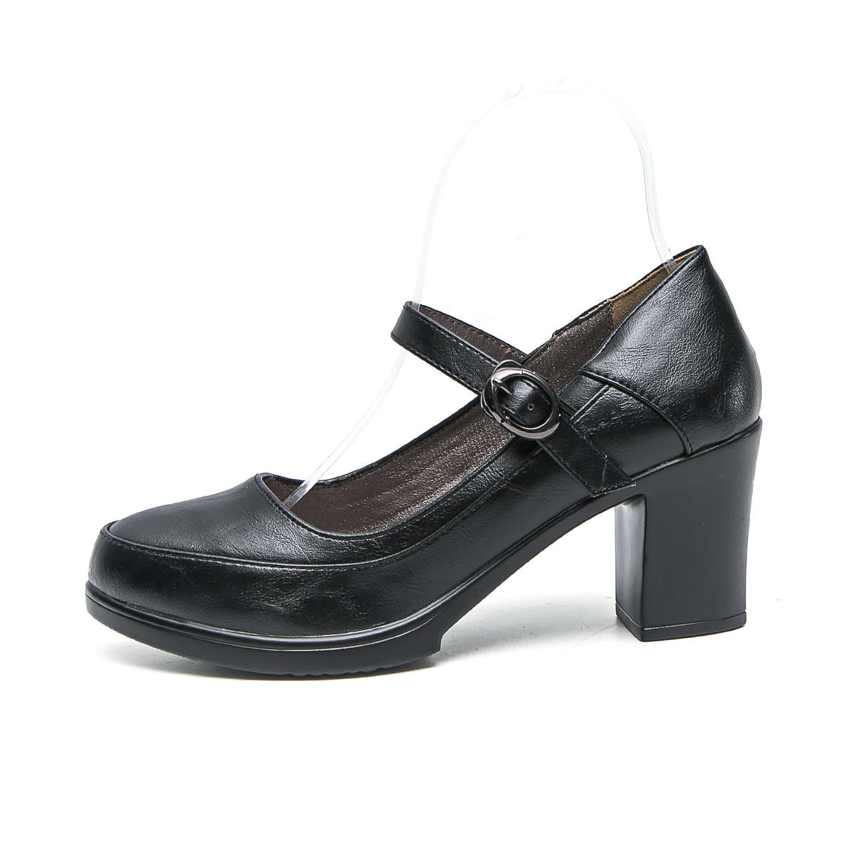 TTP Fashion Platform Block Heel Courts with Ankle Strap XBK3503