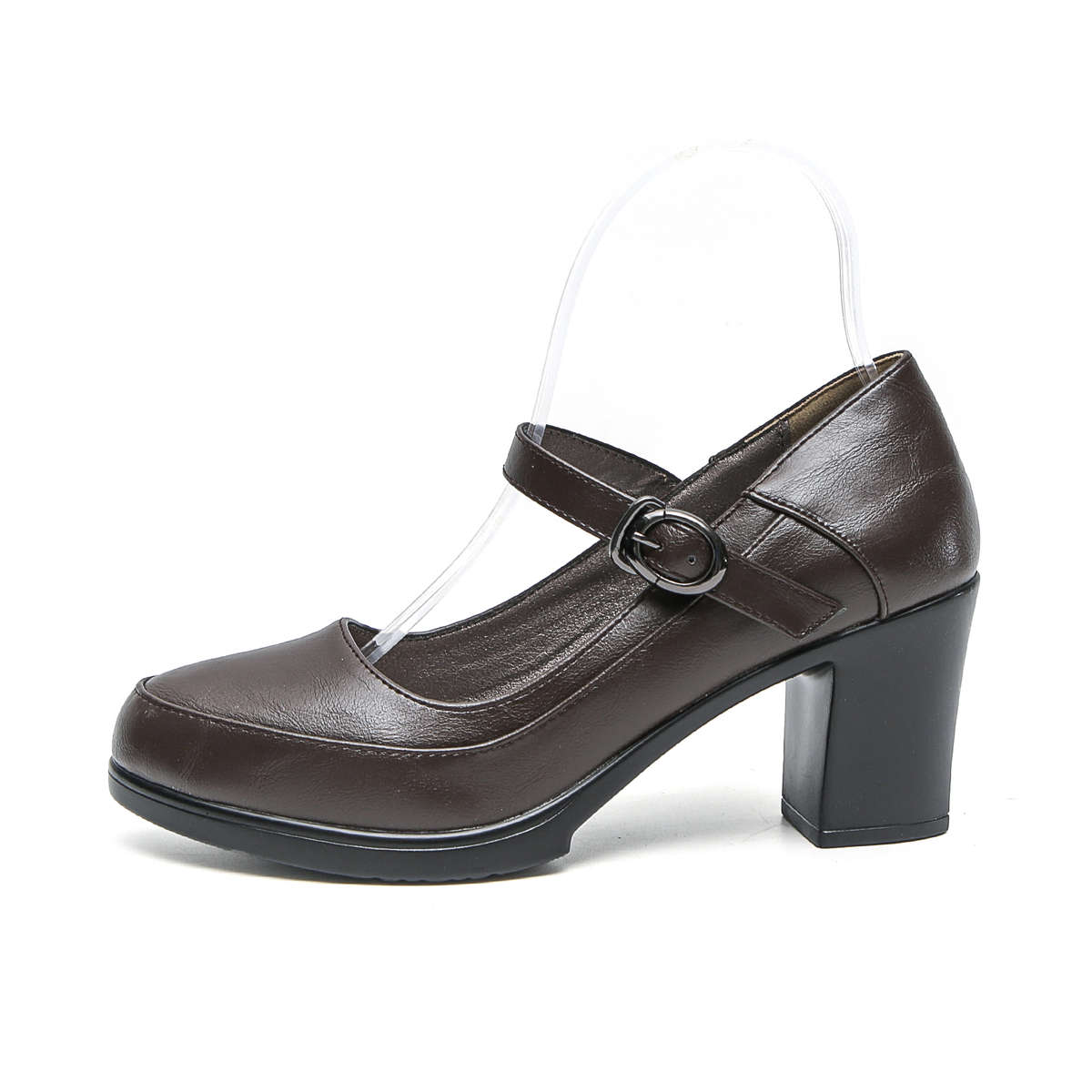 TTP Fashion Platform Block Heel Courts with Ankle Strap XBK3503