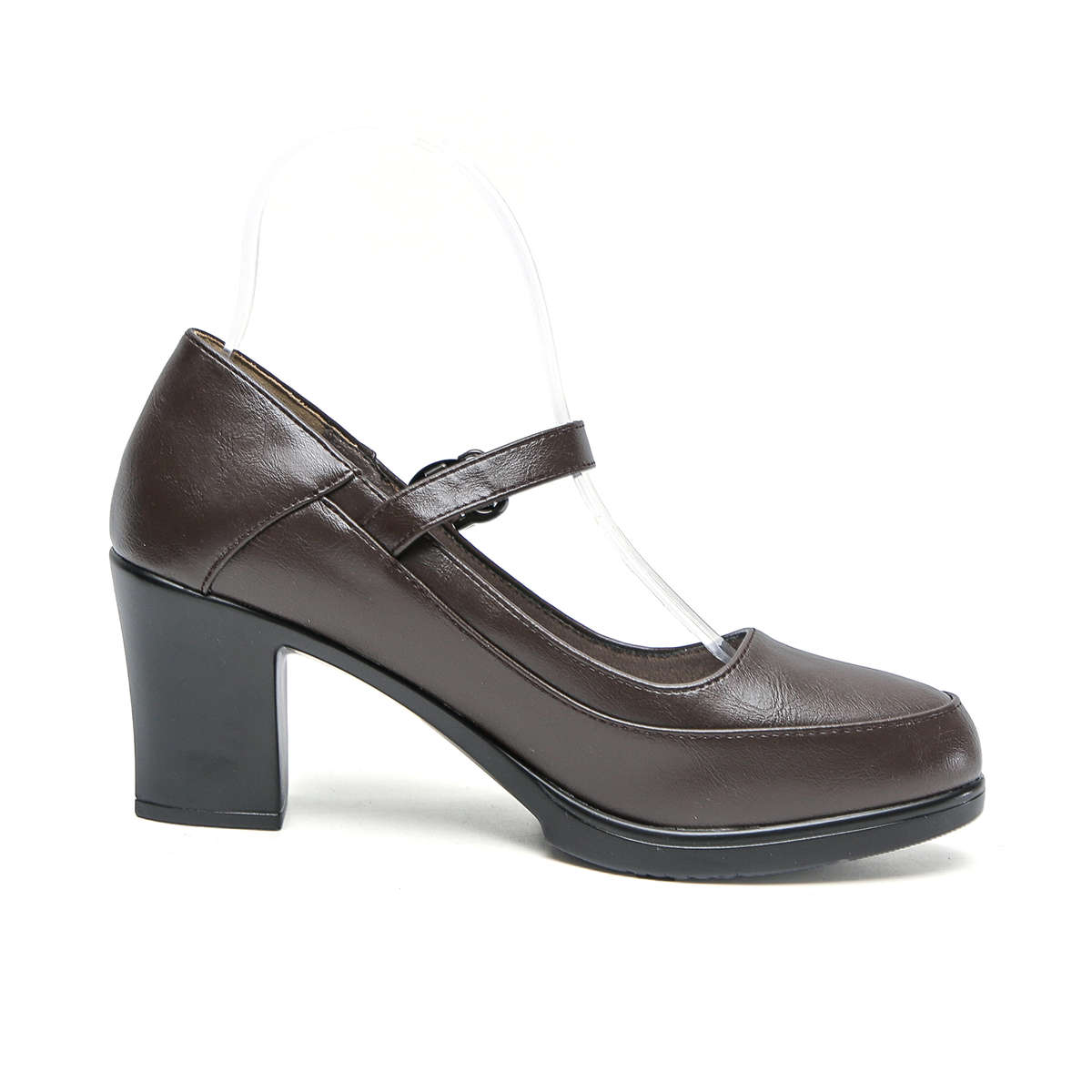 TTP Fashion Platform Block Heel Courts with Ankle Strap XBK3503