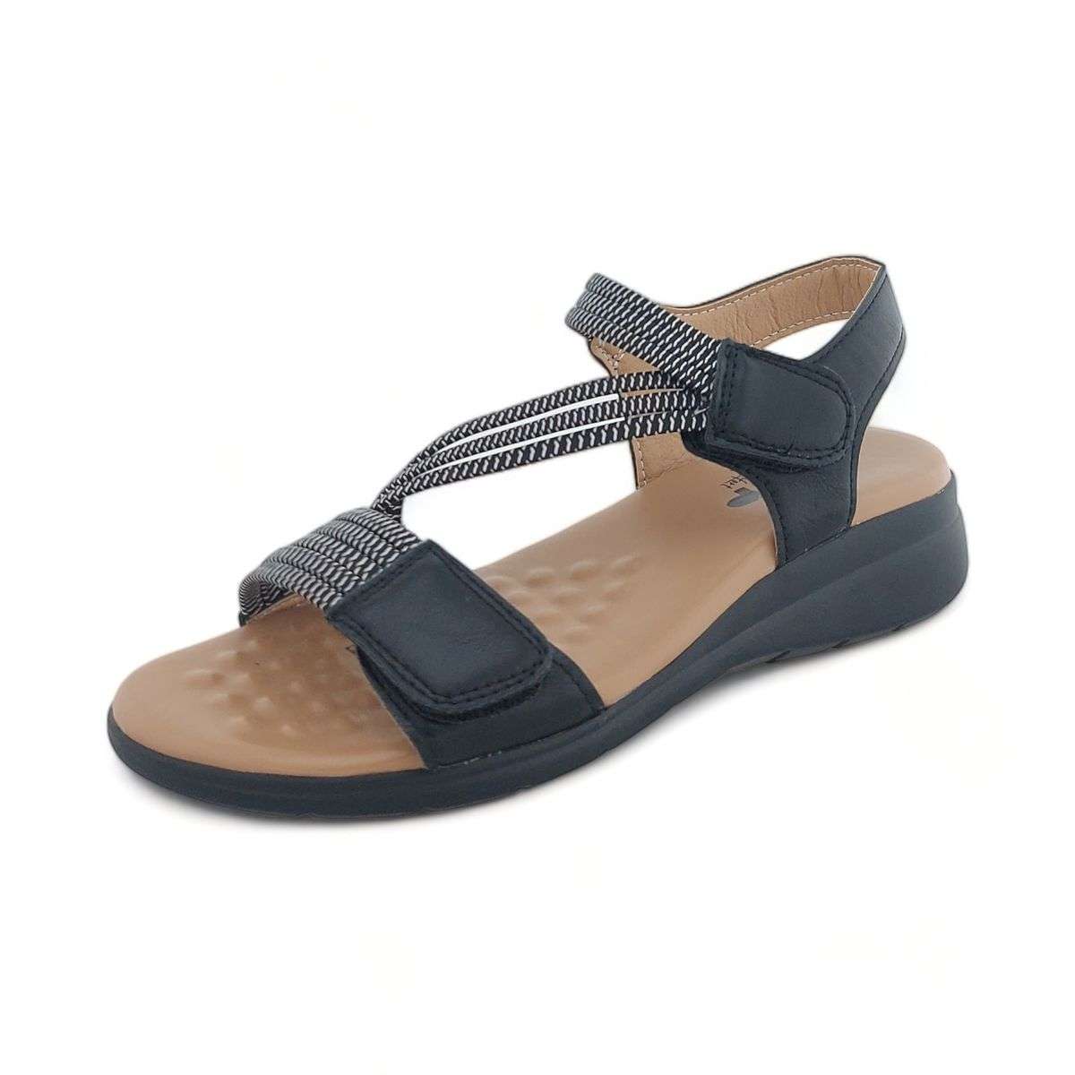 TTP Women Strappy Cushioned Sandal with Velcro Ankle Strap XB2308-2