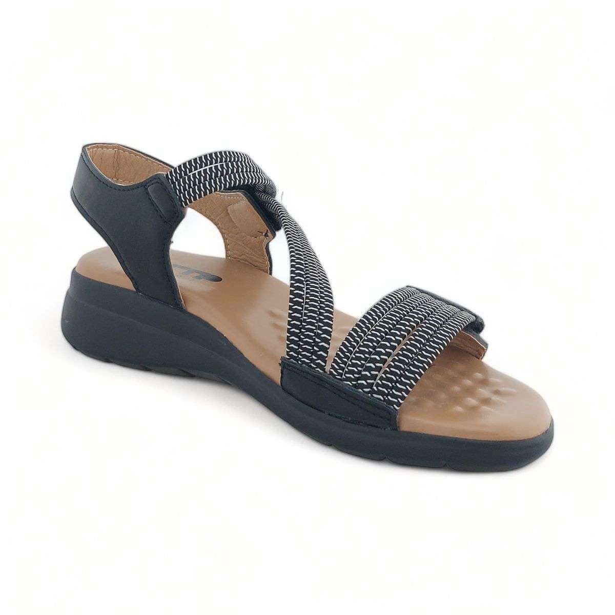 TTP Women Strappy Cushioned Sandal with Velcro Ankle Strap XB2308-2