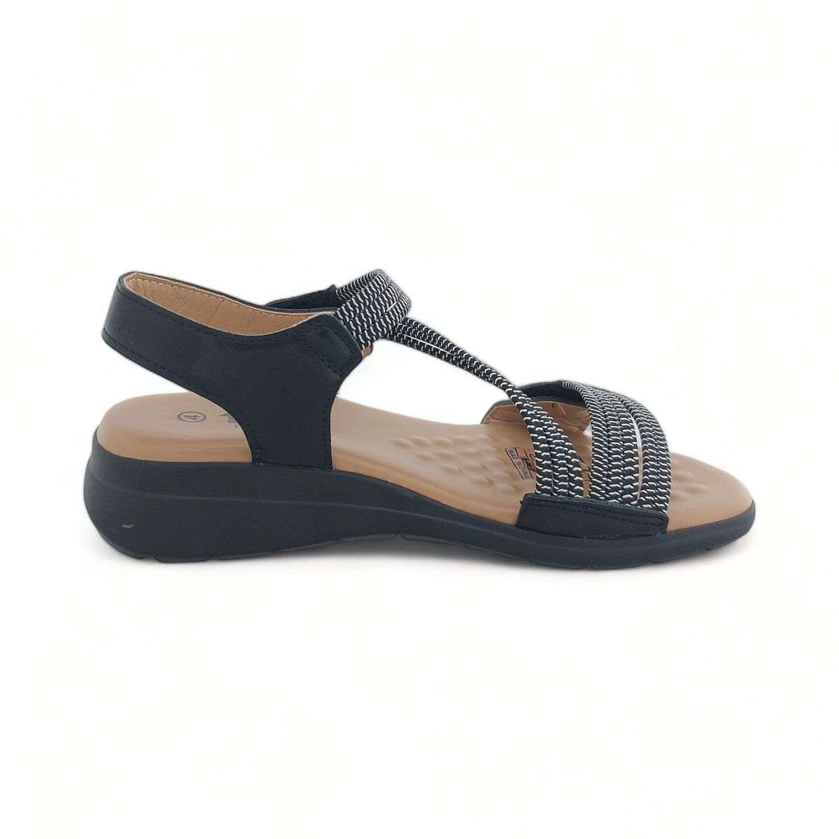 TTP Women Strappy Cushioned Sandal with Velcro Ankle Strap XB2308-2