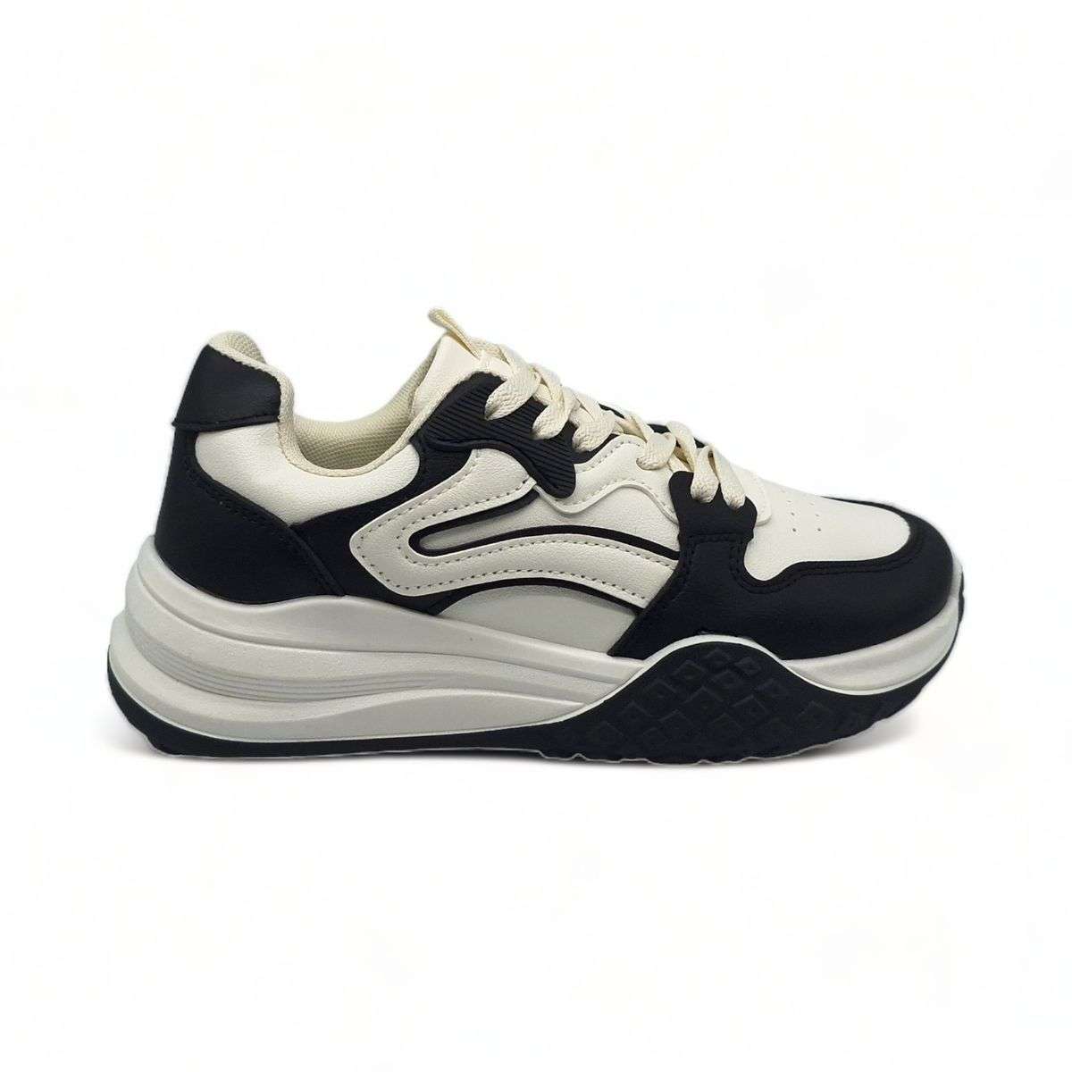 Women PU Casual Lace Up Sneakers XB3901
