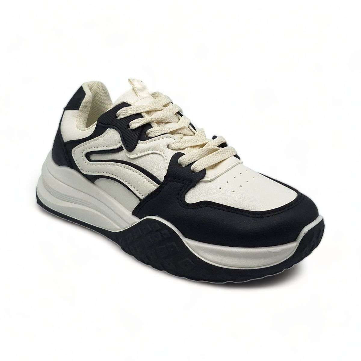 Women PU Casual Lace Up Sneakers XB3901