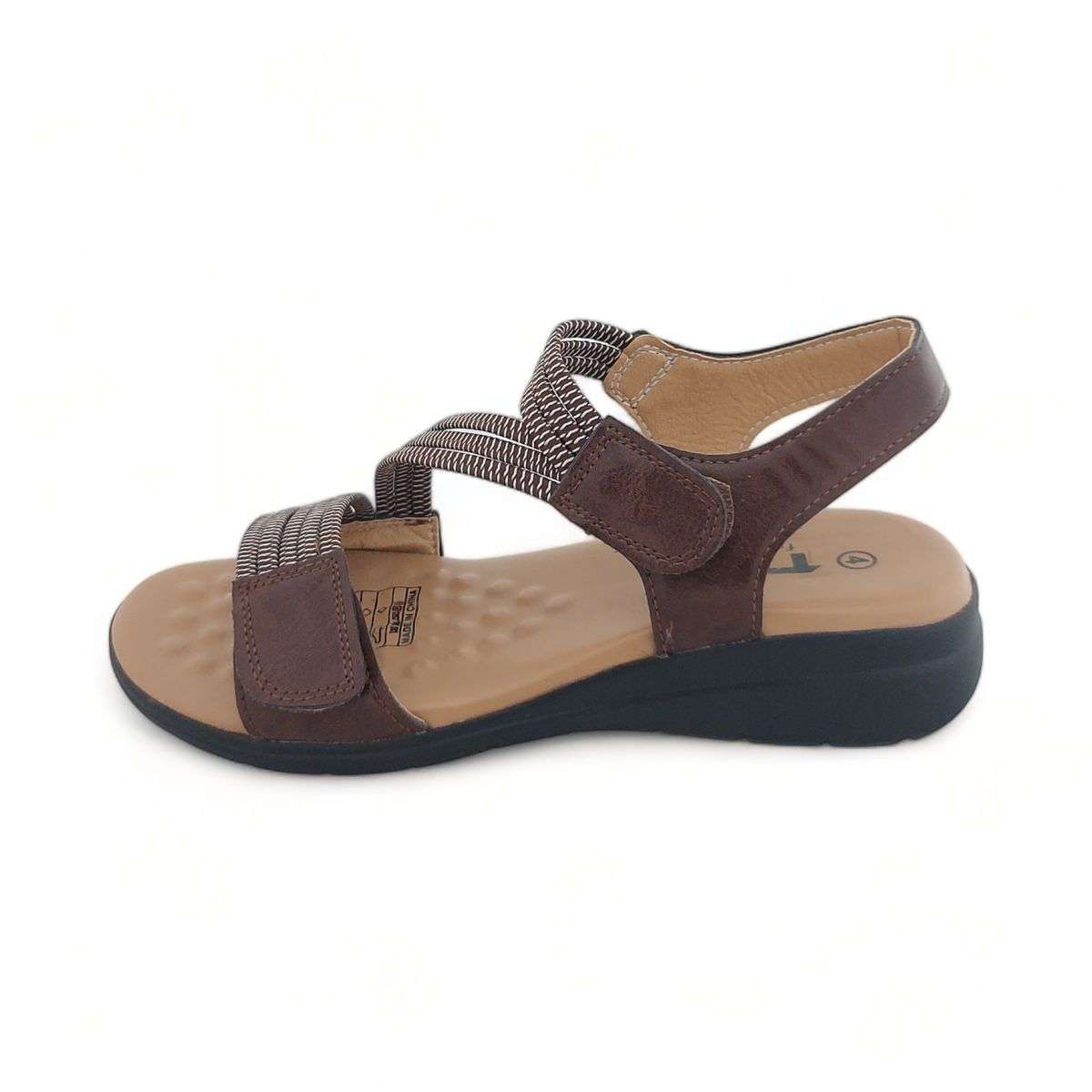 TTP Women Strappy Cushioned Sandal with Velcro Ankle Strap XB2308-2