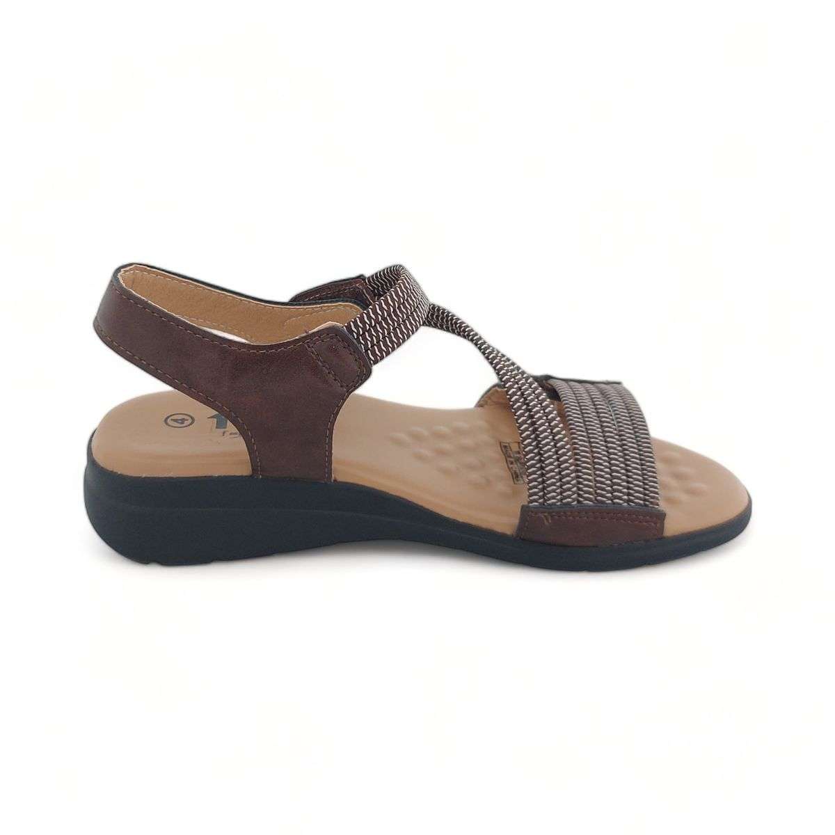 TTP Women Strappy Cushioned Sandal with Velcro Ankle Strap XB2308-2