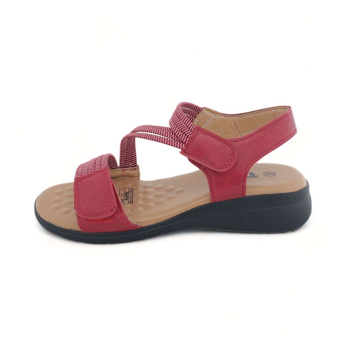 TTP Women Strappy Cushioned Sandal with Velcro Ankle Strap XB2308-2