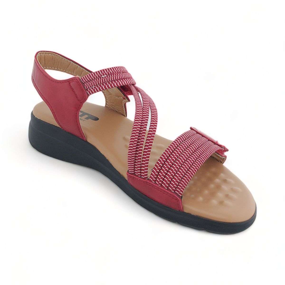 TTP Women Strappy Cushioned Sandal with Velcro Ankle Strap XB2308-2