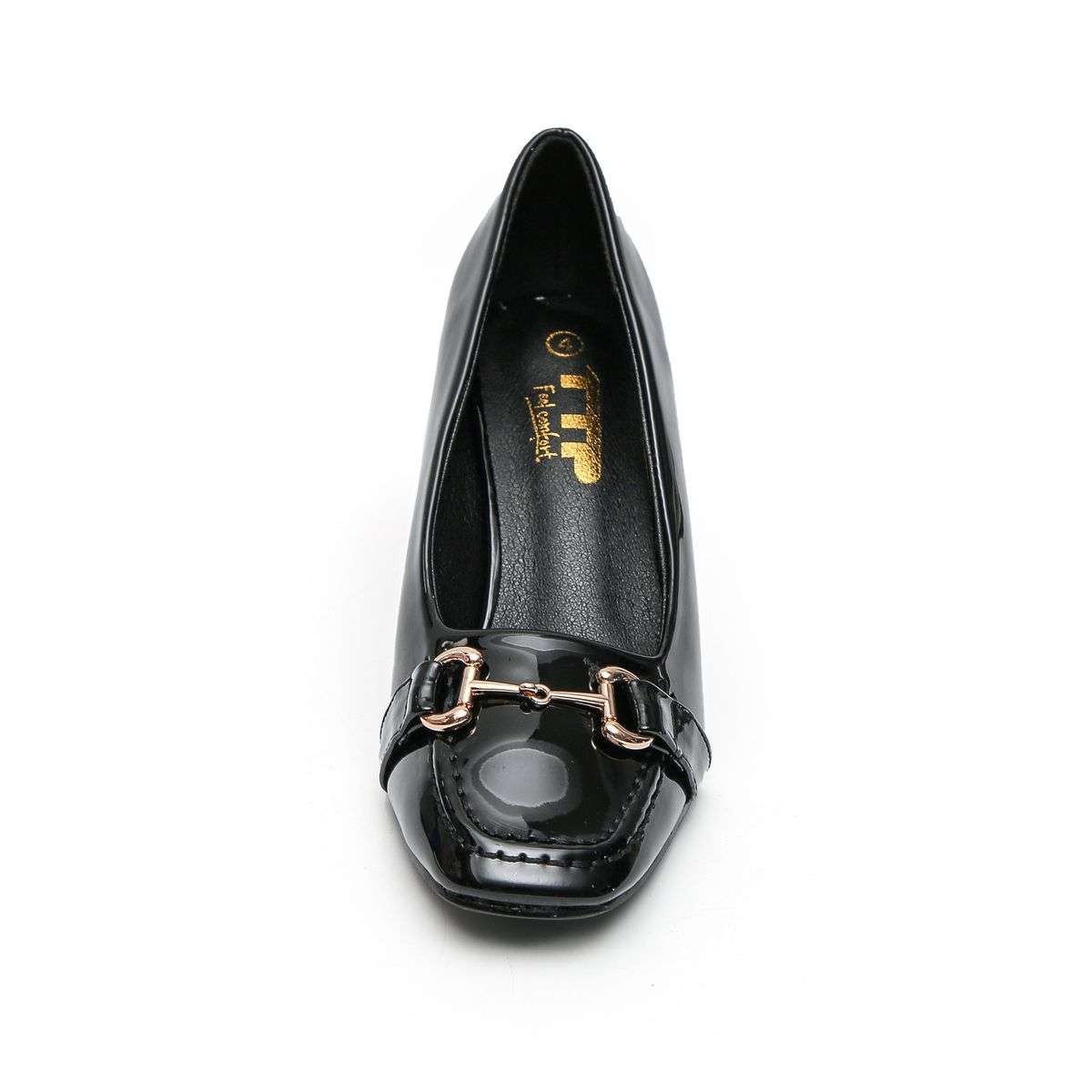 TTP - Square Toe Block Heel with Link Decor JSF51
