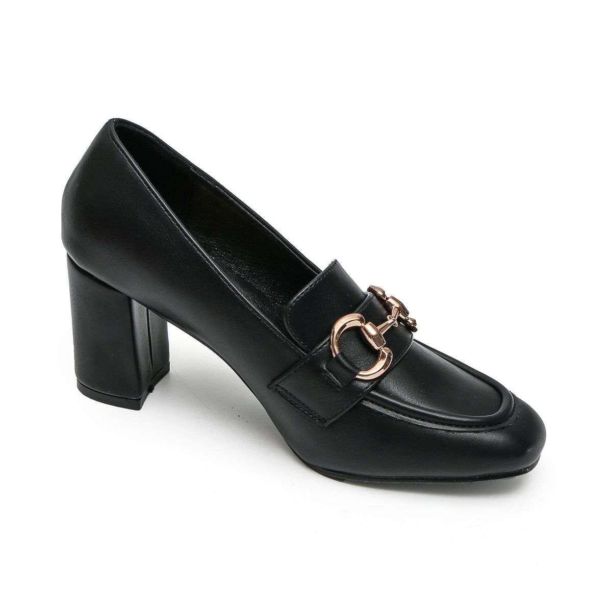 TTP Square Toe High Top Line Block Heel with Link Decor JSF52