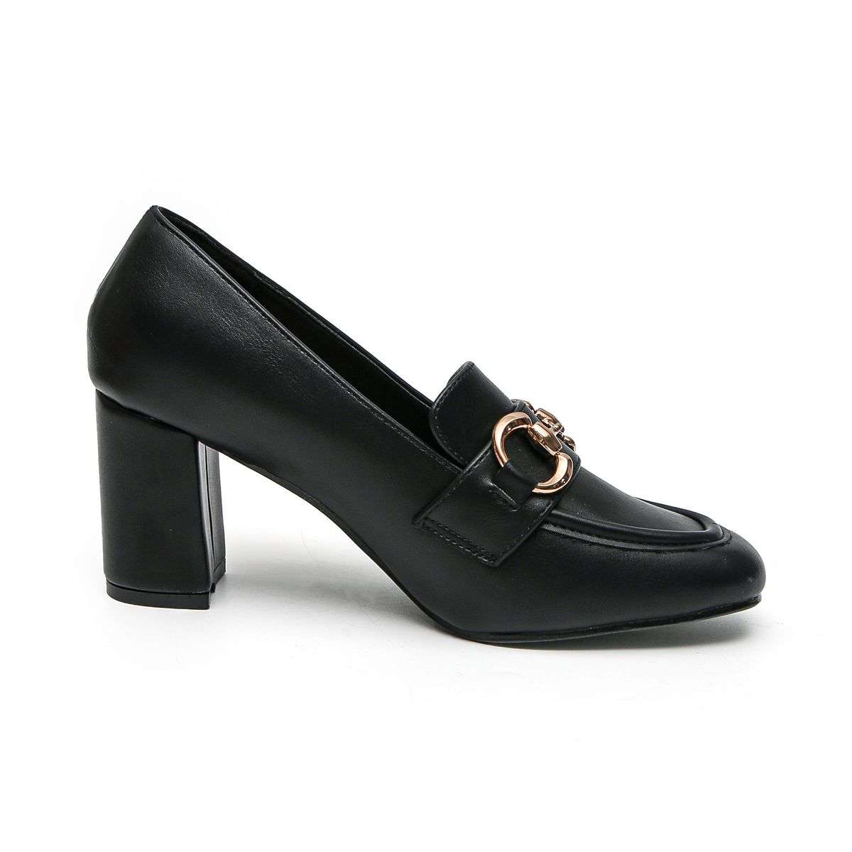 TTP Square Toe High Top Line Block Heel with Link Decor JSF52