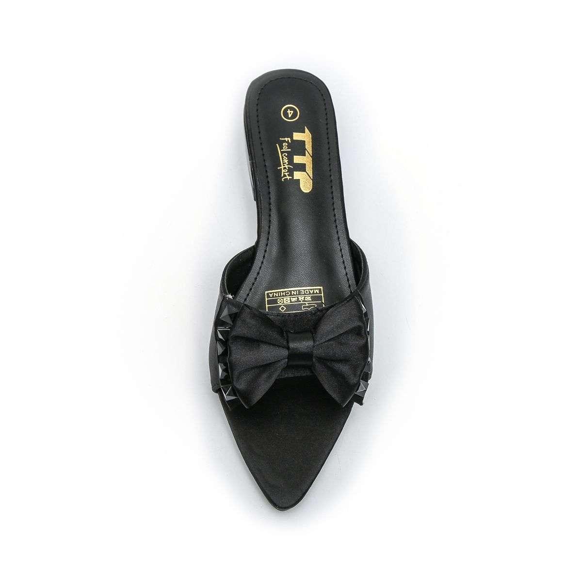 TTP Women Textile Slide Sandals with Bow Decor JSF62