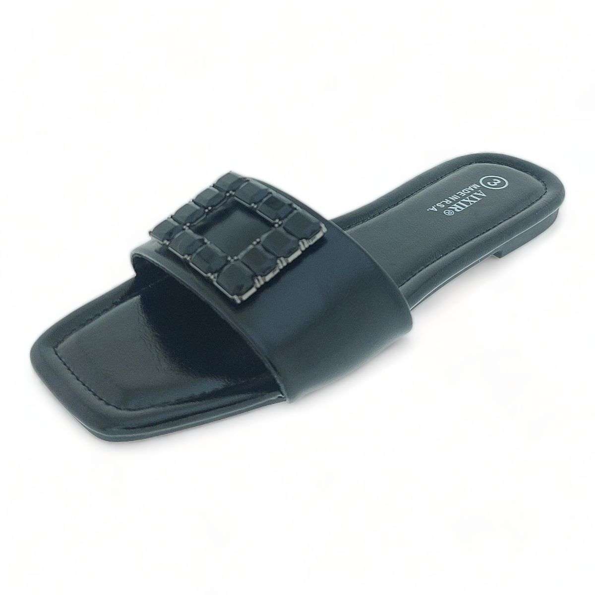 Aixir Sandal with Embellished Square Decor PSL4184