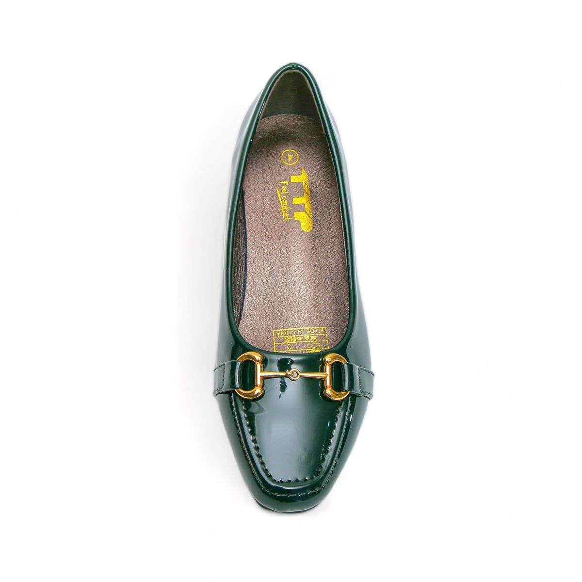 TTP Low Block Heel Patent PU Courts with Link Decor JSF60