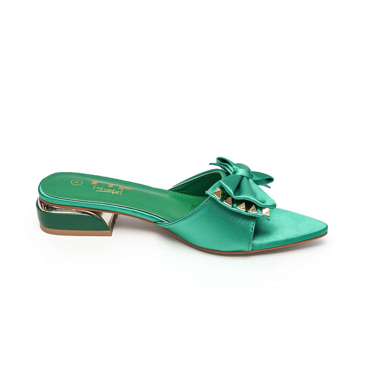 TTP Women Textile Slide Sandals with Bow Decor JSF62