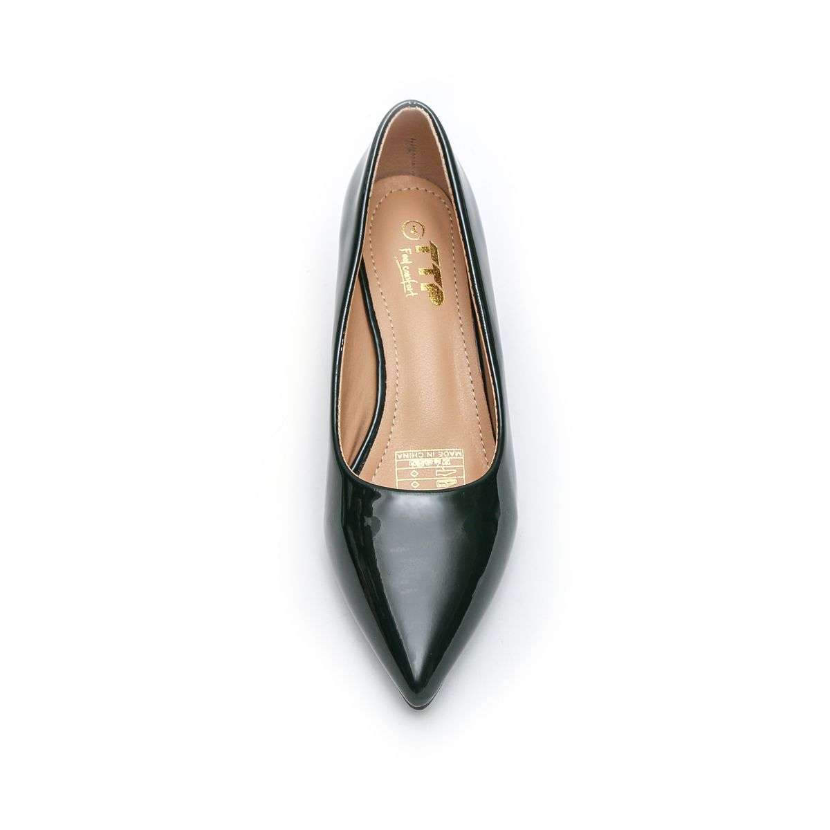 TTP Women Spool Heel Patent PU Slip On Heels JSF65