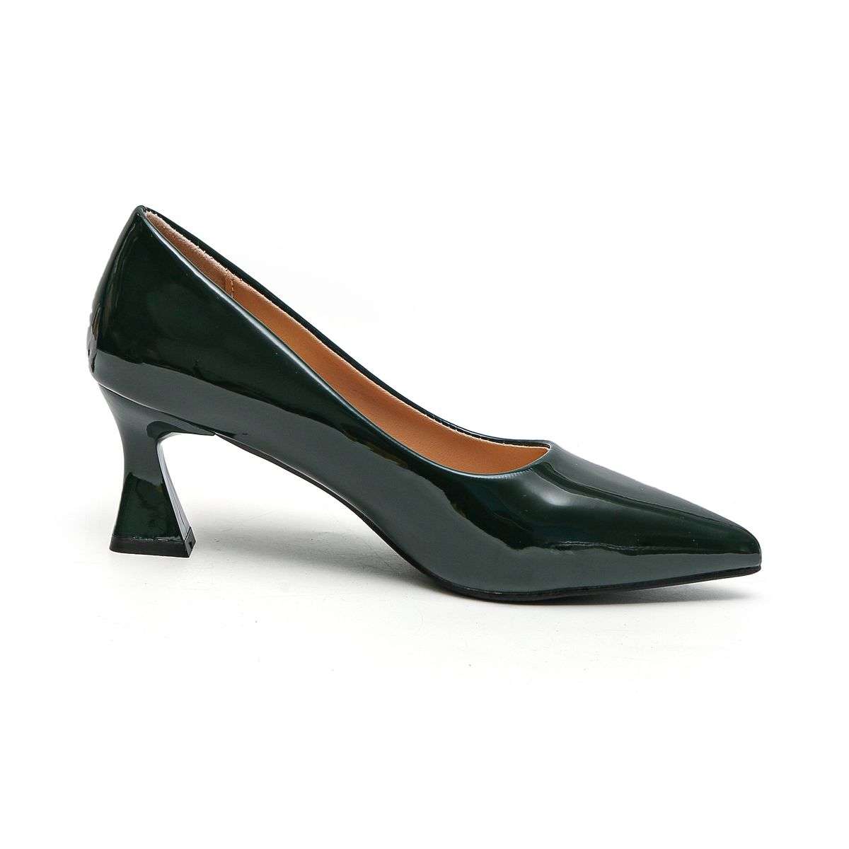 TTP Women Spool Heel Patent PU Slip On Heels JSF65