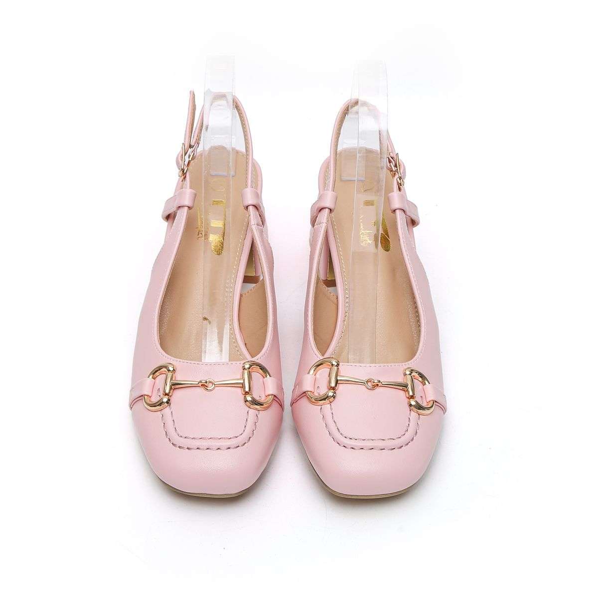 TTP - Fashion Flare Heels with Sling back and Link Decor JSF55