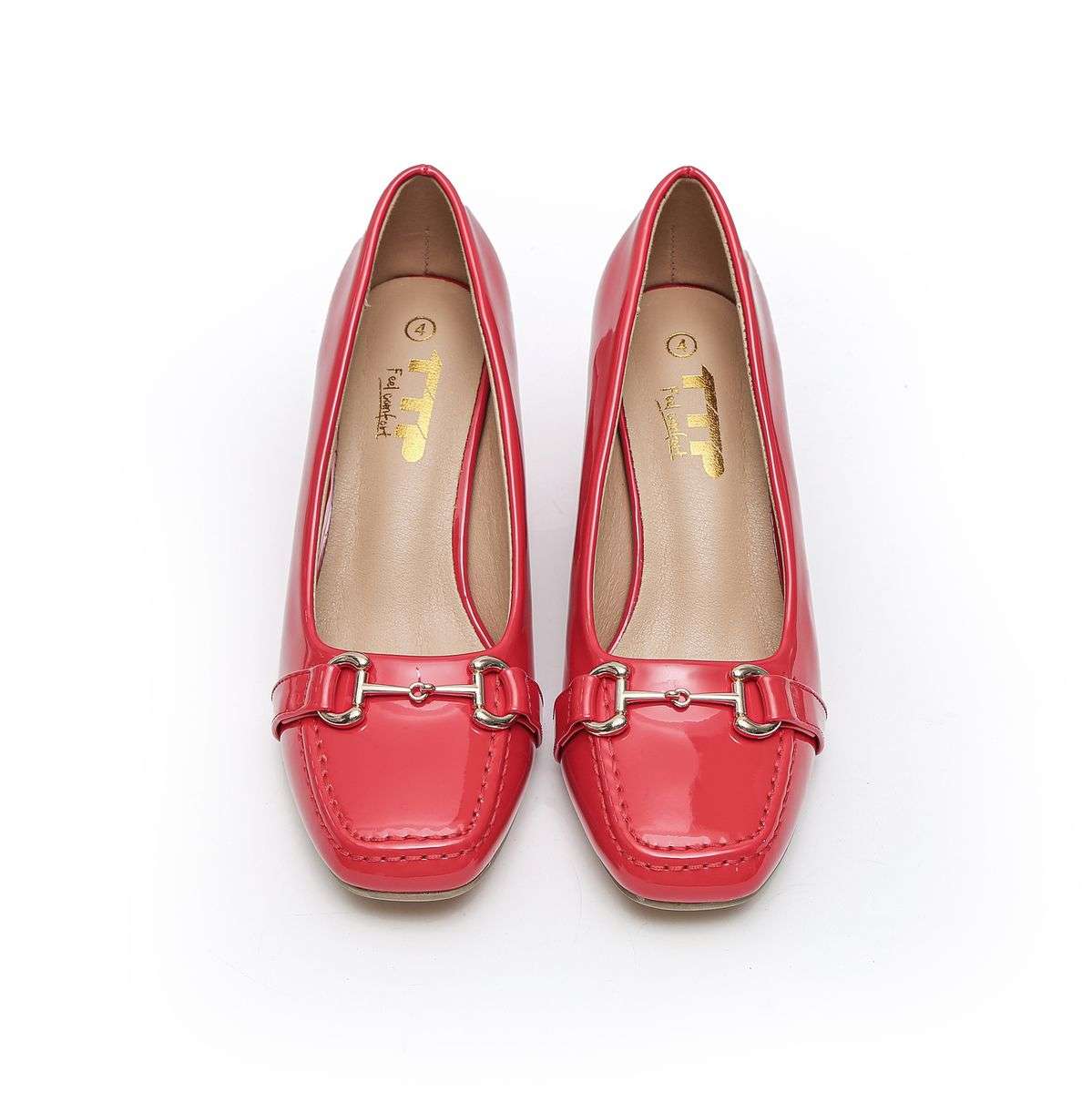 TTP - Square Toe Block Heel with Link Decor JSF51