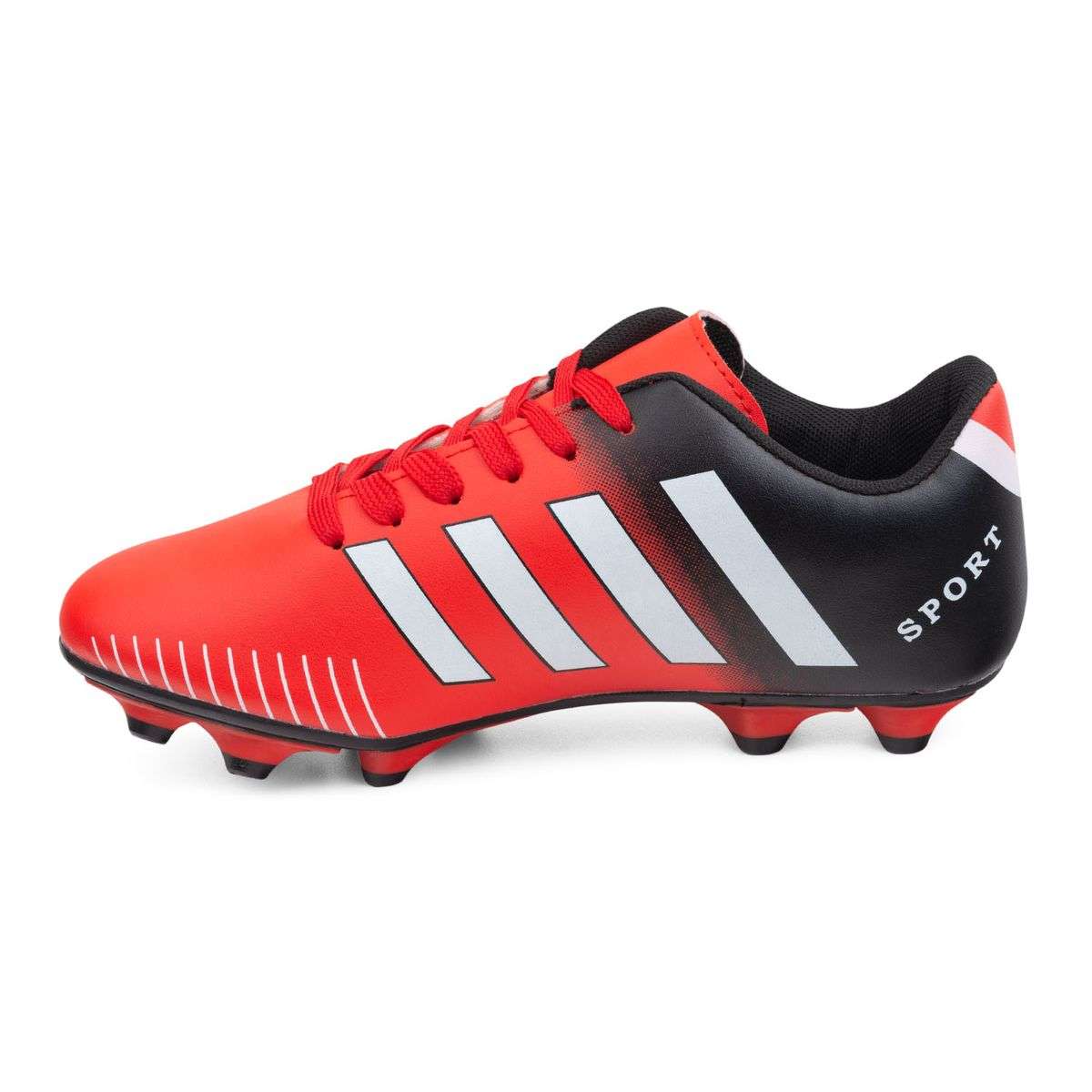 Youth PU 12 Stud Soccer Boot with Line Details QX22009